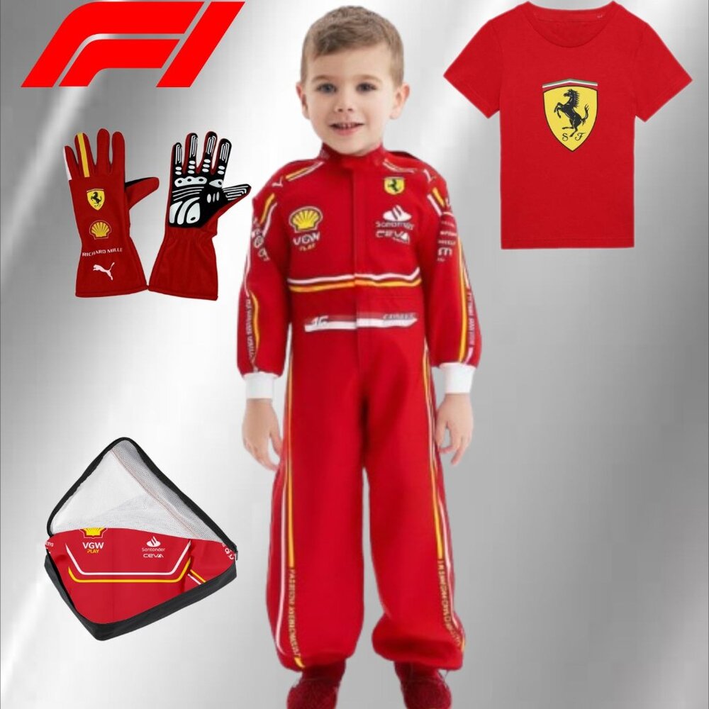 Ferrari Influenced Racing Personalized costume for kids Birthday outfit/Hallowee